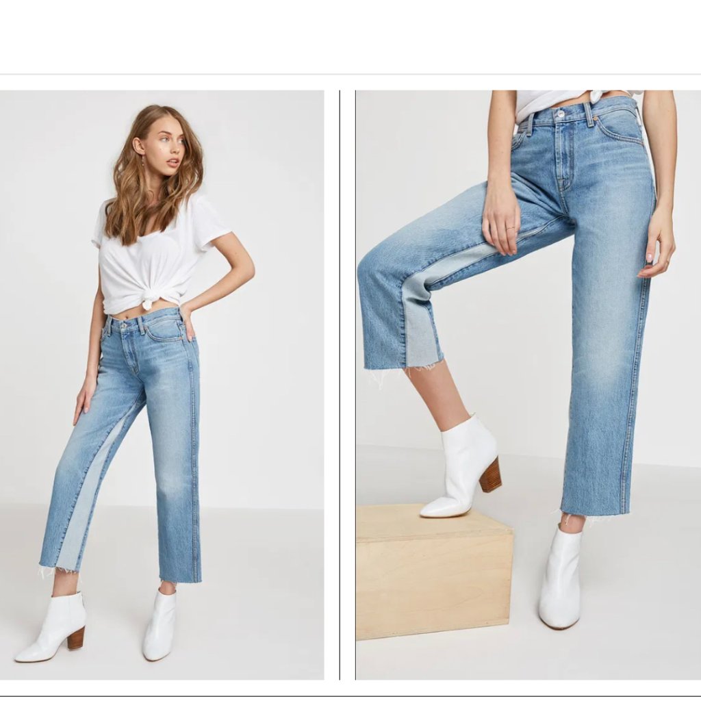 7 For All Mankind Kiki Vintage Wythe Jeans Women's Size 27 / 6 Cropped Length